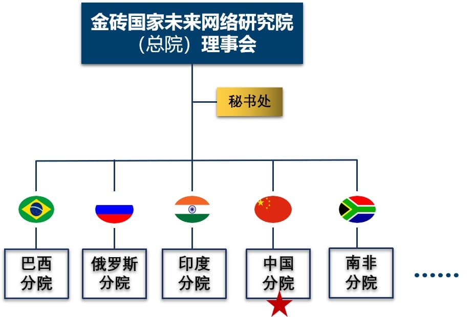 Council structure diagram of BRICS Institute of Future Networks
